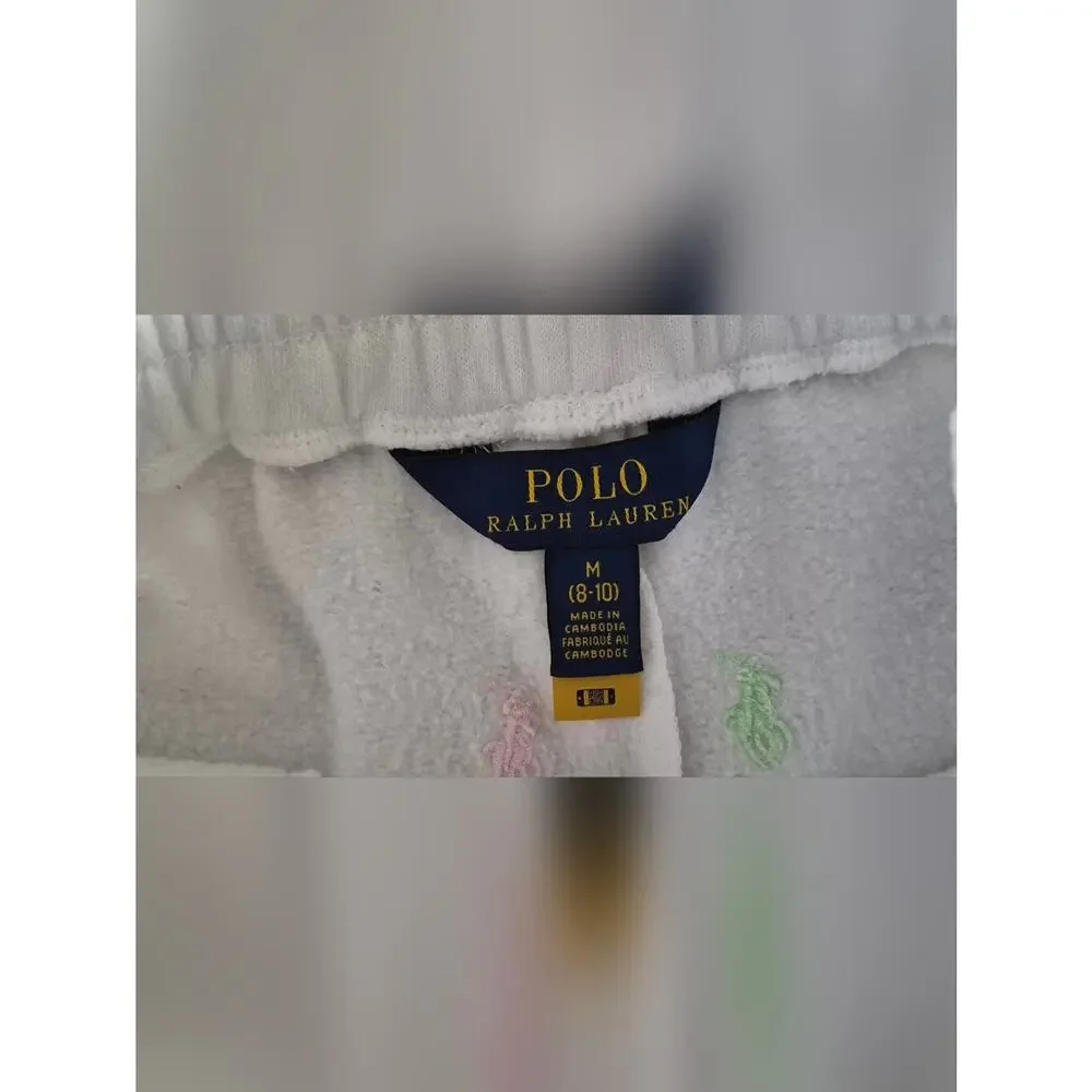 Polo Ralph Lauren Girls Shorts Bundle Size 8-10  Blue White 2pc Set.